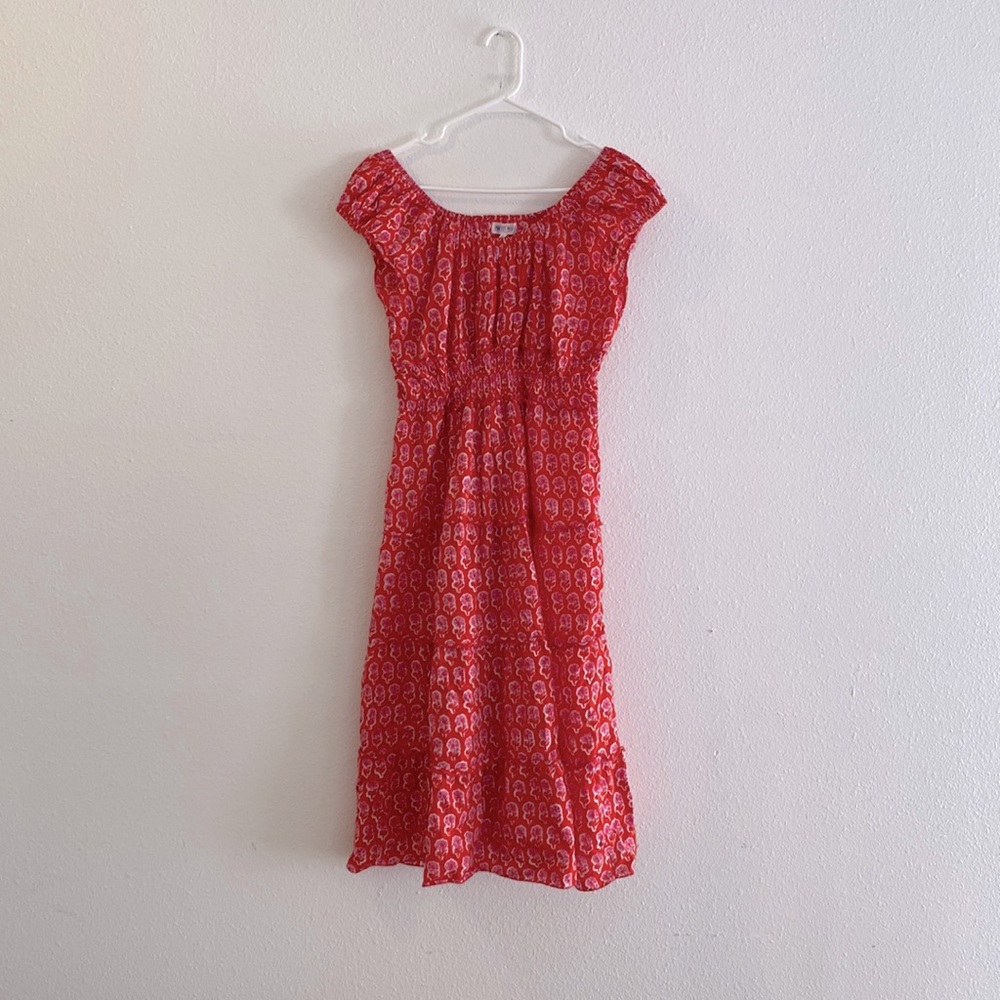 PINK CITY PRINTS Rah Rah Mid Organic Cotton Dress - Candy Daisy